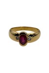 BAGUE JONC RUBIS ET DIAMANTS EN OR 18K