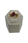 BAGUE JONC RUBIS ET DIAMANTS EN OR 18K