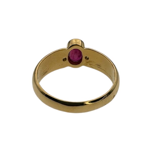 BAGUE JONC RUBIS ET DIAMANTS EN OR 18K