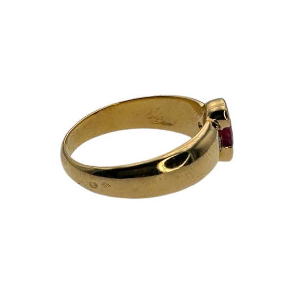 BAGUE JONC RUBIS ET DIAMANTS EN OR 18K