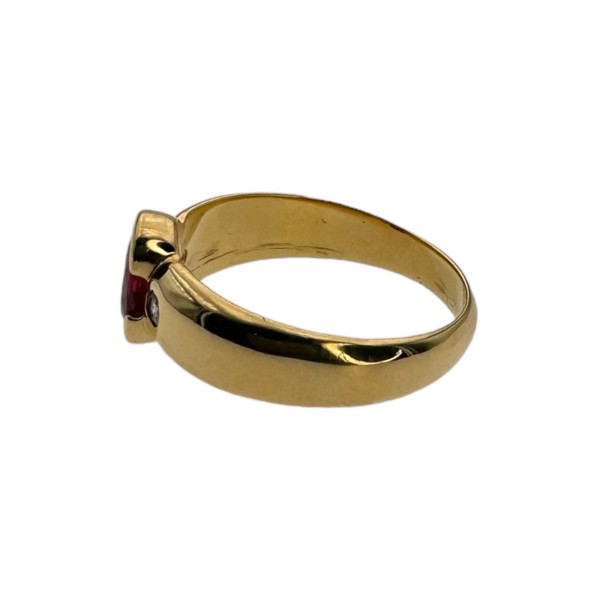 BAGUE JONC RUBIS ET DIAMANTS EN OR 18K