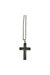 COLLIER PENDENTIF CROIX DIAMANTS ET SA CHAINE EN OR 18K