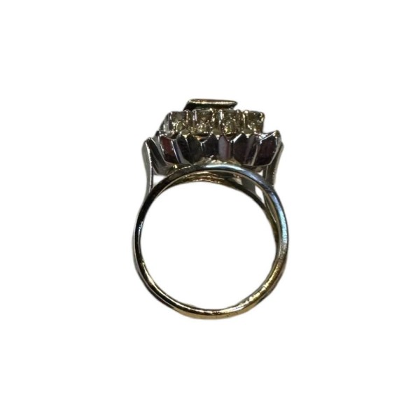 BAGUE IMPOSANTE CARRÉE DIAMANTS EN OR 18K