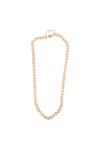 COLLIER DE PERLES DE CULTURE FERMOIR FLEURS SAPHIRS EN OR 18K