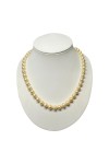 COLLIER DE PERLES DE CULTURE FERMOIR FLEURS SAPHIRS EN OR 18K