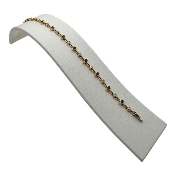 BRACELET LIGNE SAPHIRS ET DIAMANTS EN OR 18K