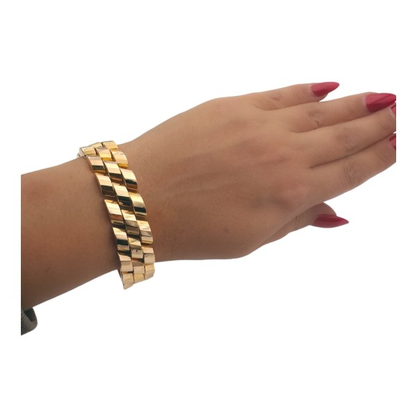 BRACELET TANK ANNÉES 40 EN OR JAUNE 18K