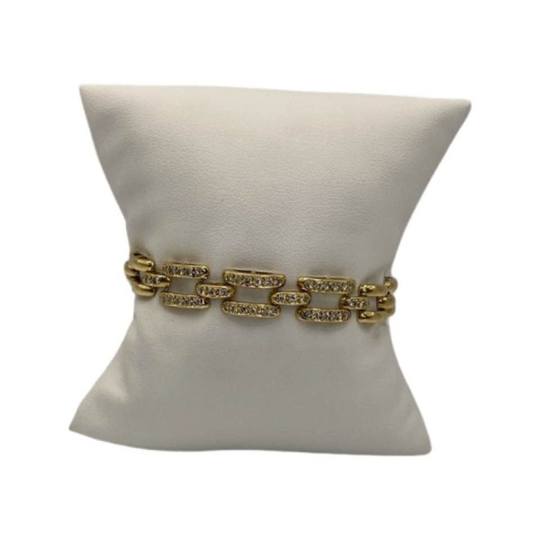 BRACELET MAILLONS RECTANGULAIRES DIAMANTS EN OR 18K