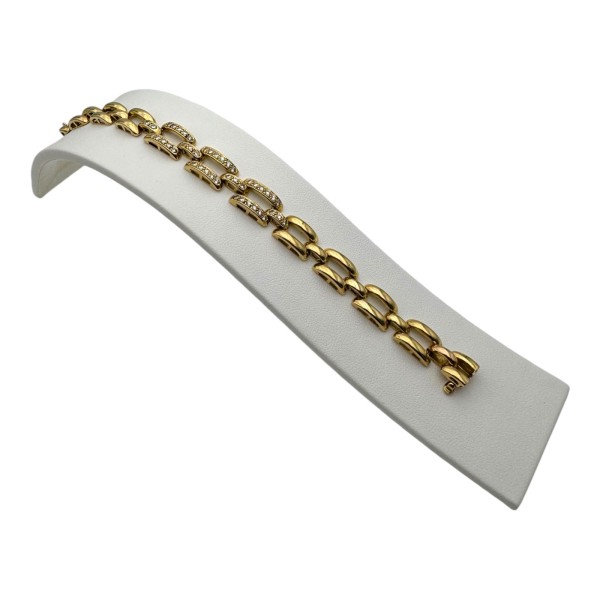 BRACELET MAILLONS RECTANGULAIRES DIAMANTS EN OR 18K