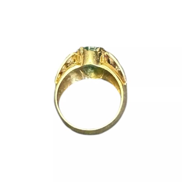 BAGUE ÉMERAUDE ET DIAMANTS EN OR 18K