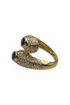 BAGUE CROISÉE SAPHIRS ET DIAMANTS EN OR 18K