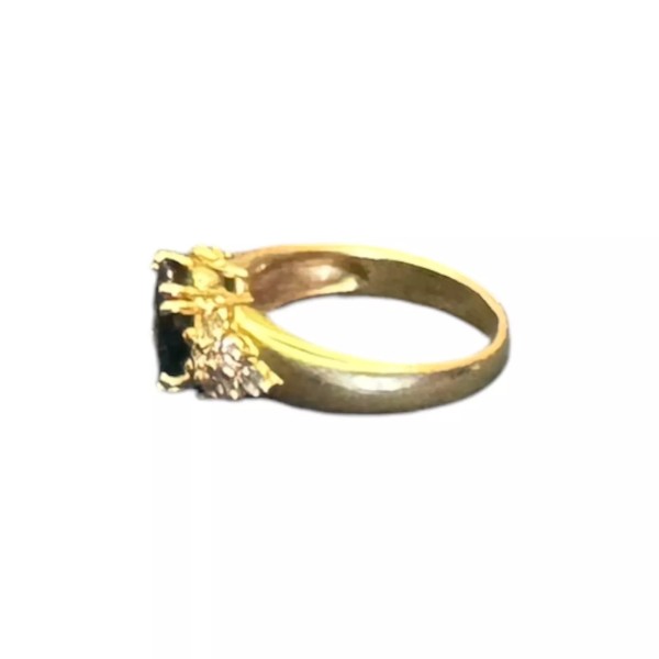 BAGUE SAPHIR ET DIAMANTS EN OR 18K