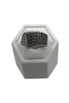 BAGUE CROISÉE DIAMANTS NOIRS ET BLANCS EN OR 18K