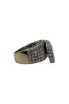 BAGUE CROISÉE DIAMANTS NOIRS ET BLANCS EN OR 18K