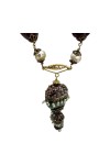 COLLIER ANCIEN TOURMALINES, PERLES ET DIAMANTS EN OR 18K