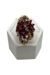 BAGUE OVALE IMPOSANTE RUBIS ET DIAMANTS EN OR 18K