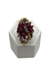 BAGUE OVALE IMPOSANTE RUBIS ET DIAMANTS EN OR 18K