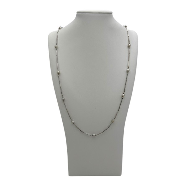 COLLIER BATONNETS PERLES DE CULTURE EN OR 18K