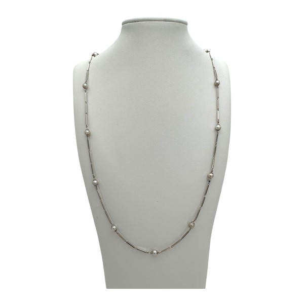 COLLIER BATONNETS PERLES DE CULTURE EN OR 18K