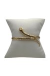 BRACELET RIGIDE SERPENT YEUX ÉMERAUDES EN OR 18K