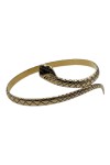 BRACELET RIGIDE SERPENT YEUX ÉMERAUDES EN OR 18K