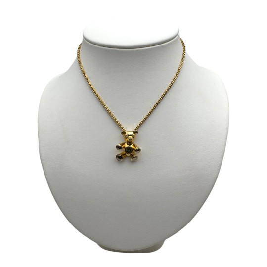 CHOPARD HAPPY DIAMONDS PENDENTIF OURSON DIAMANT ET SA CHAÎNE EN OR 18K