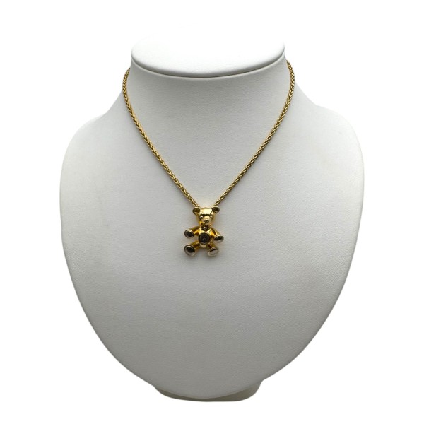 CHOPARD HAPPY DIAMONDS PENDENTIF OURSON DIAMANT ET SA CHAÎNE EN OR 18K
