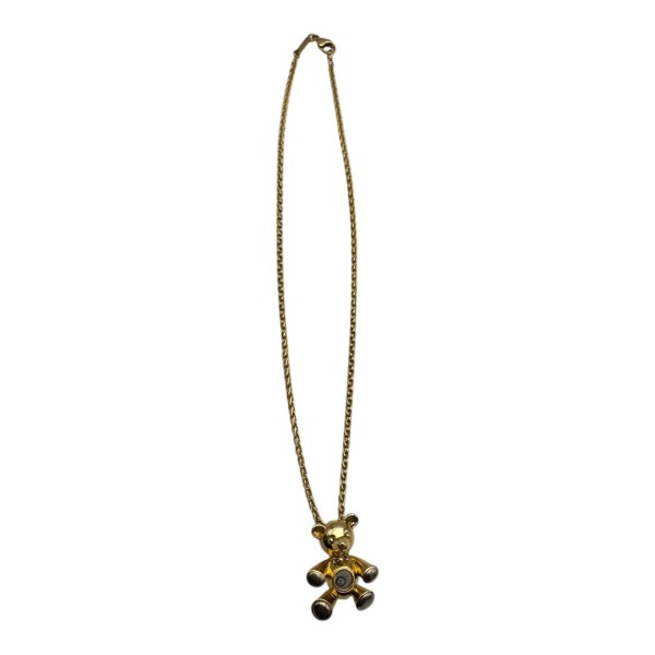 CHOPARD HAPPY DIAMONDS PENDENTIF OURSON DIAMANT ET SA CHAÎNE EN OR 18K