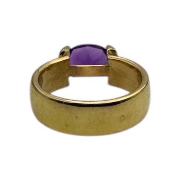POIRAY : BAGUE ANNEAU ORNÉE D'UNE AMÉTHYSTE EN OR 18K