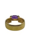 POIRAY : BAGUE ANNEAU ORNÉE D'UNE AMÉTHYSTE EN OR 18K