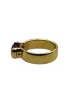 POIRAY : BAGUE ANNEAU ORNÉE D'UNE AMÉTHYSTE EN OR 18K