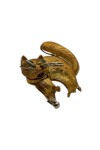 BROCHE CHAT YEUX CHRYSOPRASES EN OR 18K