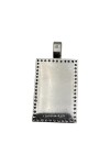 PENDENTIF EN PLATINE PLAQUE DE JADE ENTOURAGE DIAMANTS