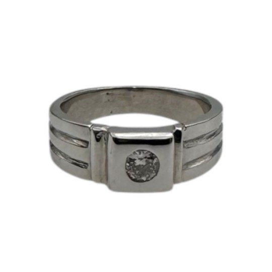 BAGUE SOLITAIRE UNISEXE DIAMANT EN OR 18K
