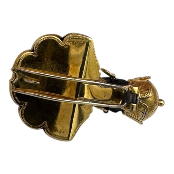 G. NARDI : CLIP DE REVERS BUSTE DE MAURE EN ONYX EN OR 18K