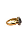 BAGUE POMPADOUR SAPHIR ET DIAMANTS EN OR 18K