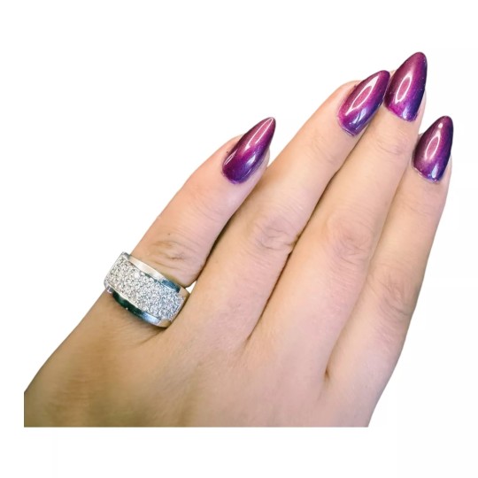 BAGUE ANNEAU PLAT DIAMANTS EN OR 18K