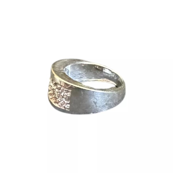 BAGUE ANNEAU PLAT DIAMANTS EN OR 18K