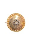 BROCHE ANCIENNE MOTIF ARAIGNÉE DIAMANTS ET PERLES EN OR 18K