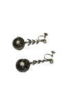 PAIRE DE PENDANTS TRÈS ANCIENS PERLES EN OR 18K ET ARGENT
