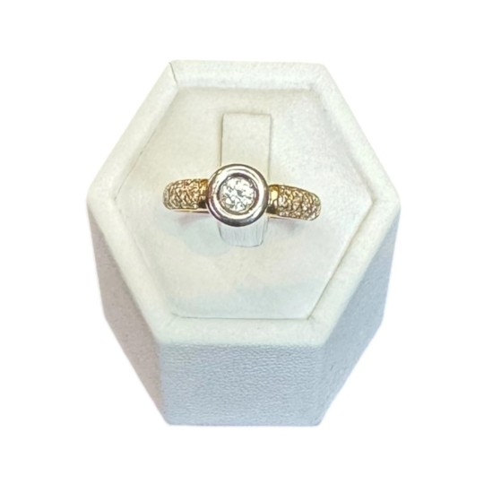 BAGUE STYLE SOLITAIRE DIAMANTS EN OR 18K