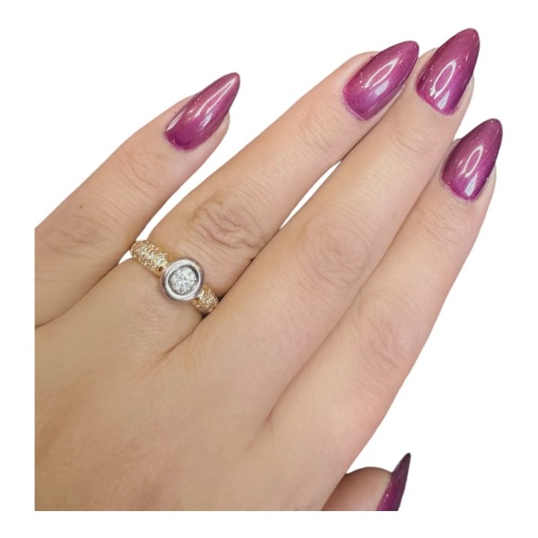 BAGUE STYLE SOLITAIRE DIAMANTS EN OR 18K