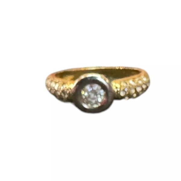 BAGUE STYLE SOLITAIRE DIAMANTS EN OR 18K