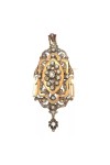 PENDENTIF BROCHE ANCIEN DIAMANTS ÉPOQUE XIX ème EN OR 18K